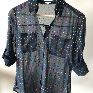 Express Portofino Shirt  Black + confetti dots XS